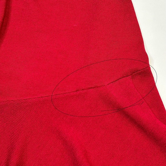 St. John Eve Collection Womens Red Skirt Ruffled Bottom Sz US 4 Santana Knit - Picture 2 of 10